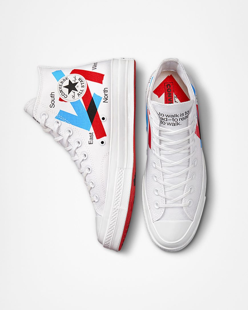 Women's Converse x Patta x Experimental Jetset Chuck 70 High Top Shoes White / Red / Blue | AU 39816V